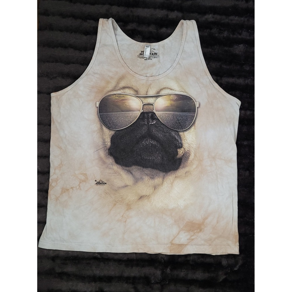 The Mountain Pug Dog Sunglasses Tank Top XL 2013 Graphic Tee